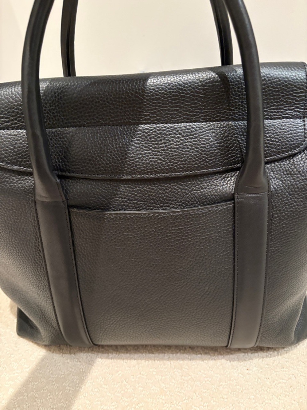 Cuyana Black Pebbled Leather Trapeze satchel - Picture 2 of 4